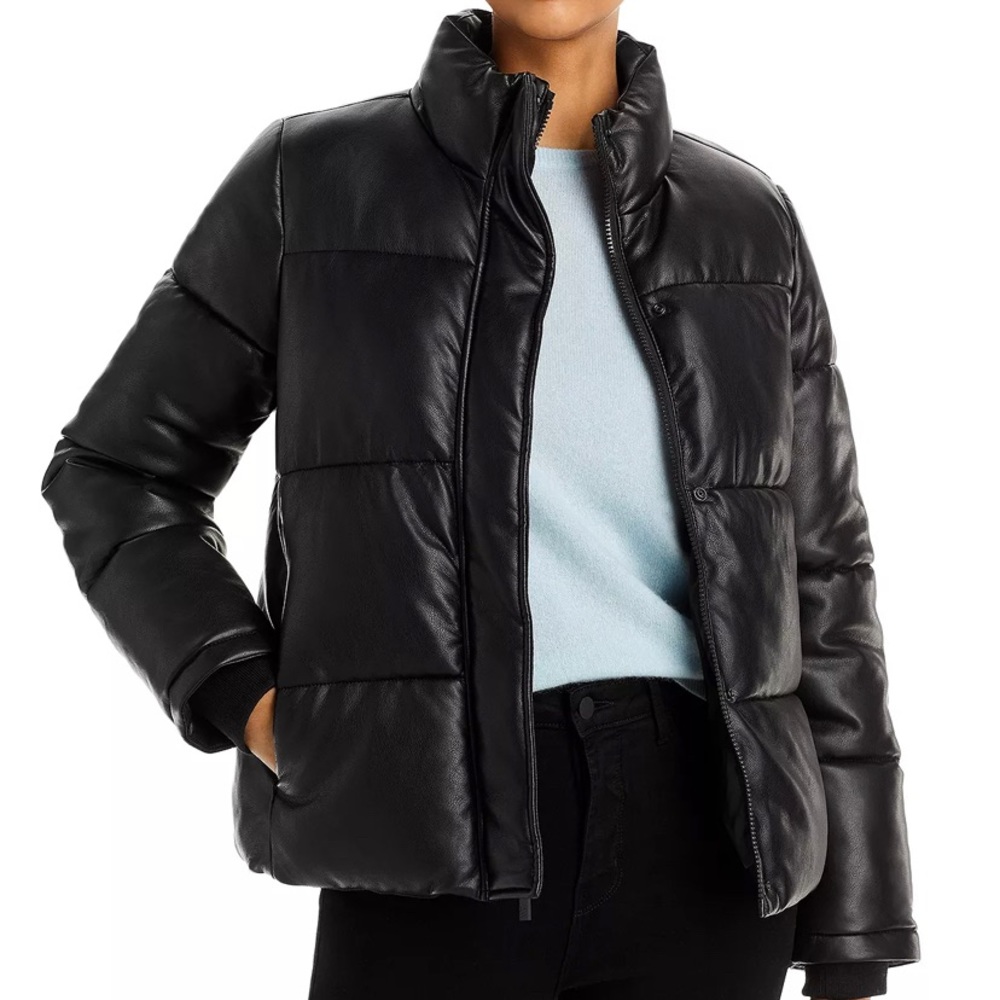 Marc New York - Faux Leather Puffer Jacket